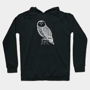 Snowy Owl - hand drawn nocturnal bird design Hoodie